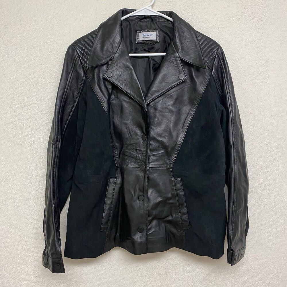Fadcloset Women's Moto Genuine Leather Suede Leather Biker Jacket Sz XL EUC